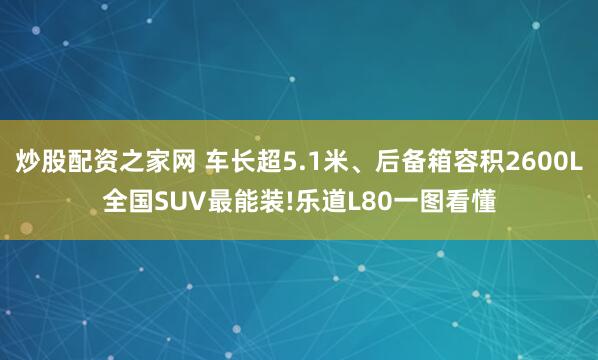 炒股配资之家网 车长超5.1米、后备箱容积2600L全国SUV最能装!乐道L80一图看懂